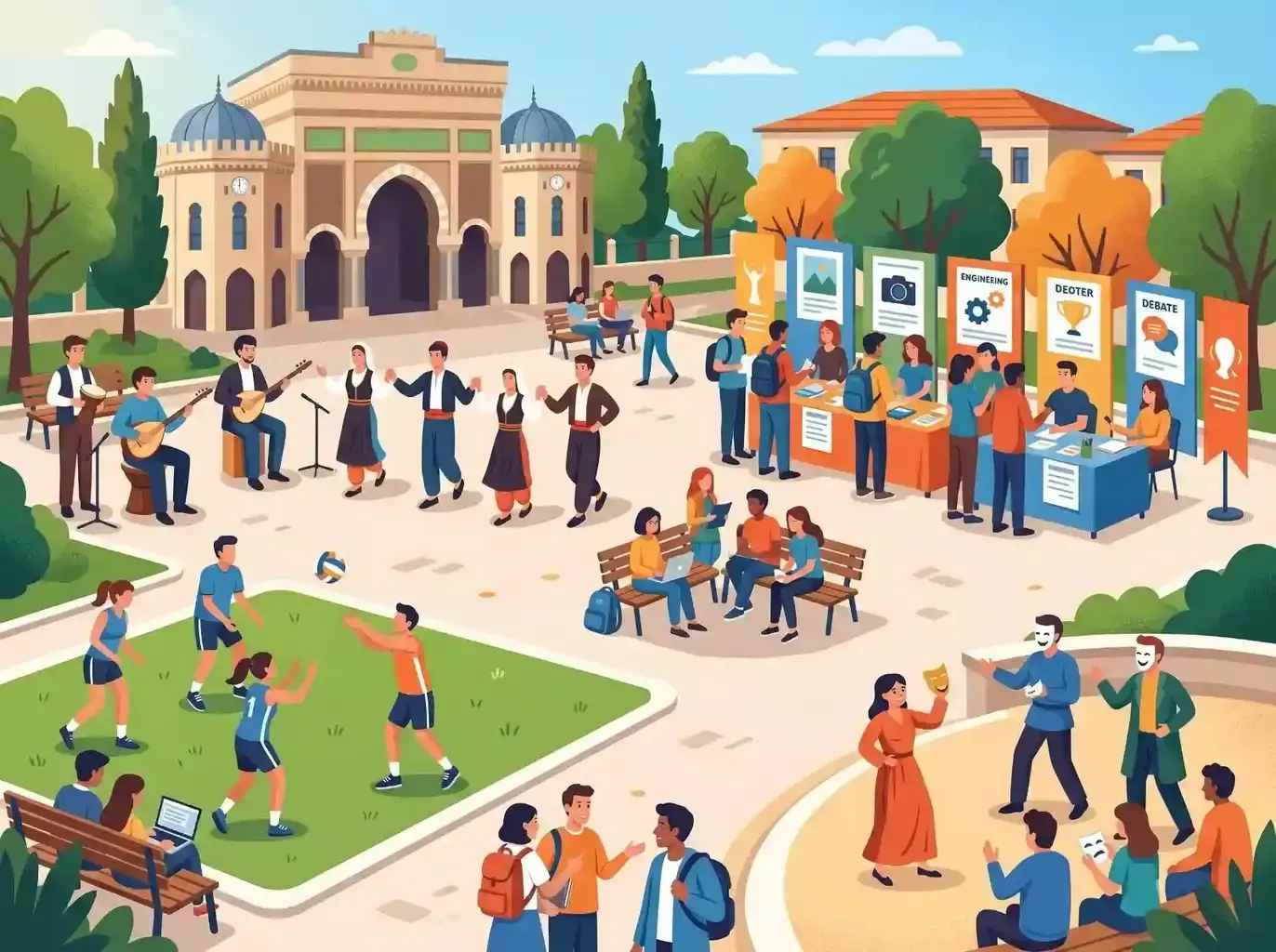 Turkish university campus student activities and clubs